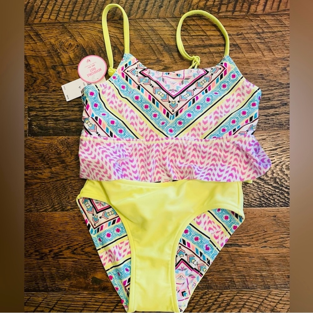 NWT Justice Brand — Girls Reversible Tankini — size 10